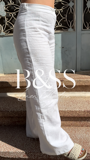 B&SS LINEN ZIP TROUSERS